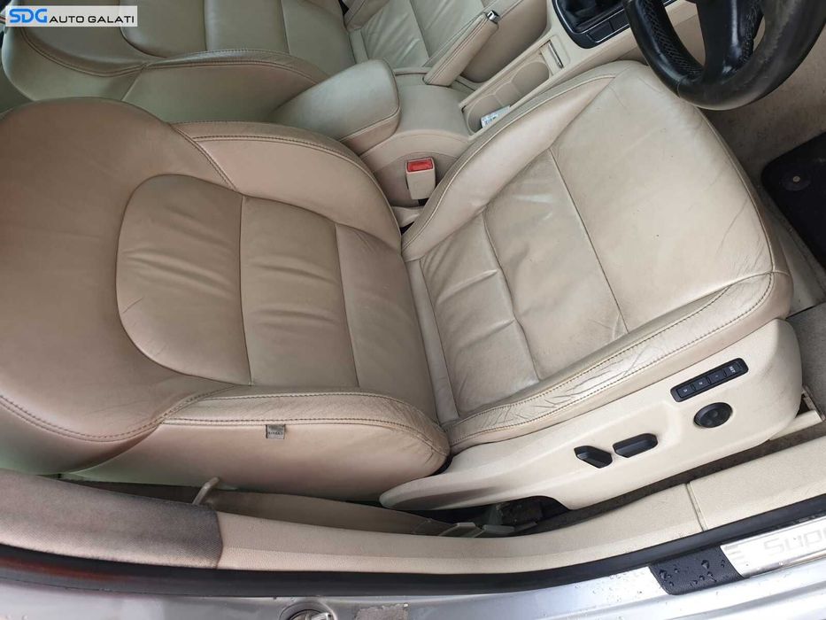 Scaun Dreapta Fata Pasager Piele Crem cu Incalzire Electric Skoda Superb 2 2008 - 2015