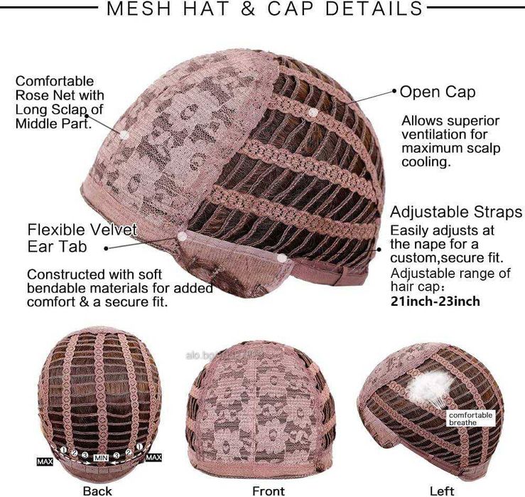 Омбре чуплива перука с кафяви корени и пепеляво руси краища с бретон