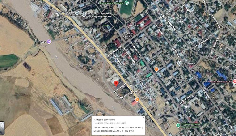 Красногорскда 1 линияда кўп қаватли уй қуриш учун 50 соток нотурар ер