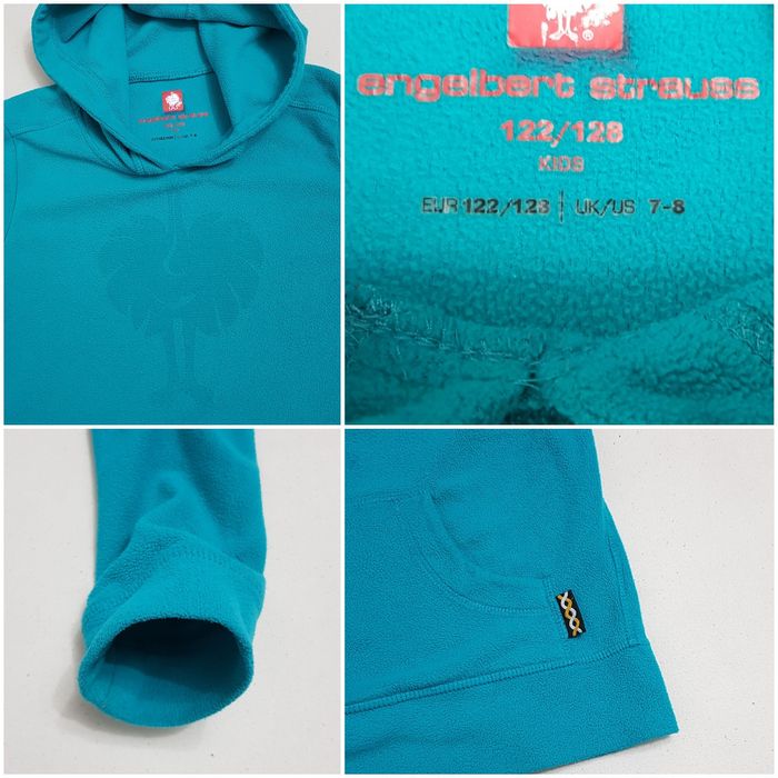 Bluza polar Engelbert Strauss, hanorac cu gluga fleece, nr. 122-128 EU