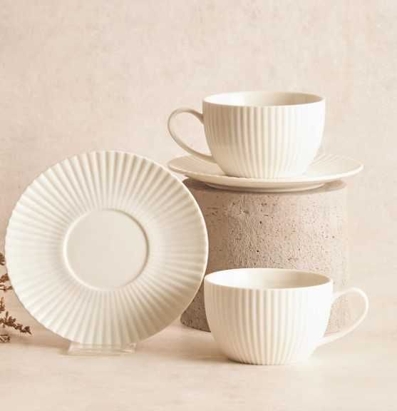 Порцеланов сервиз за чай и кафе 6 чаши 250мл с чинийки