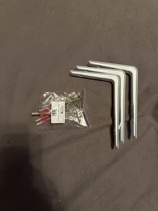 Двоен дървен рафт бял