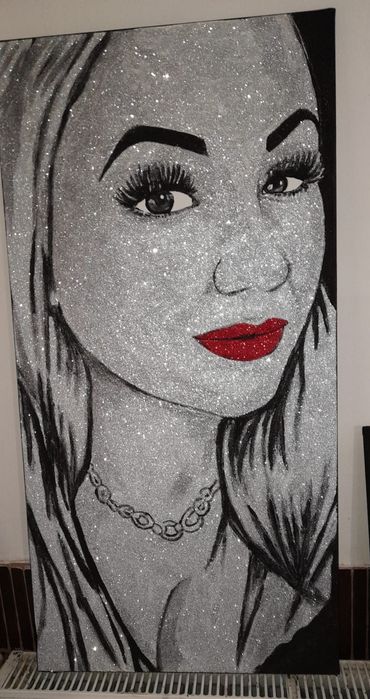 Portrete cu sclipici