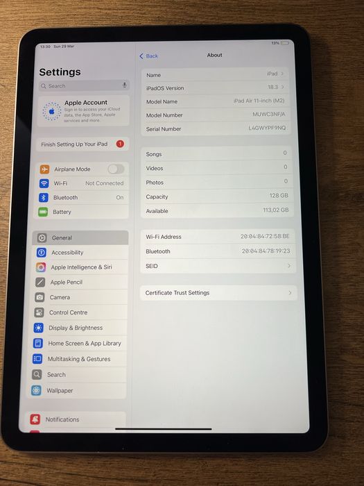 iPad Air M2 128GB перфектен