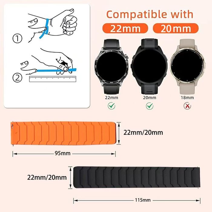 MAGNETIC 2 Магнитна каишка за Huawei Watch / Samsung / Garmin / Apple / Xiaomi / Amazfit
