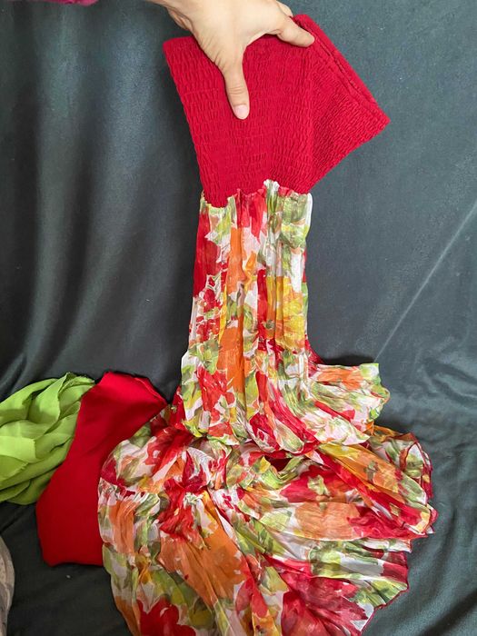 Rochie de vara colorata vesela florala de dama +dublura - S/M/L/XL