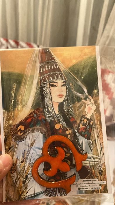 Этно-стильдегі брошь (қол жұмысы)