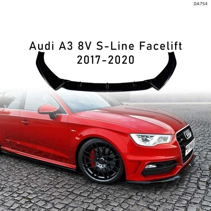 Тунинг преден лип спойлер Audi A3 S3 S Line 8V Facelift lip ауди а3