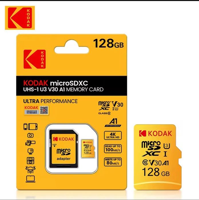 KODAK Micro SD 64/256GB Class 10 U3 – Нова карта памет