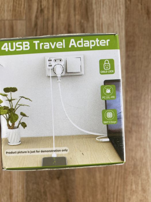 Adaptor de priza, Mmgoqqt, 3 USB + 1 Type C + 2 Schuko, Alb Nou.