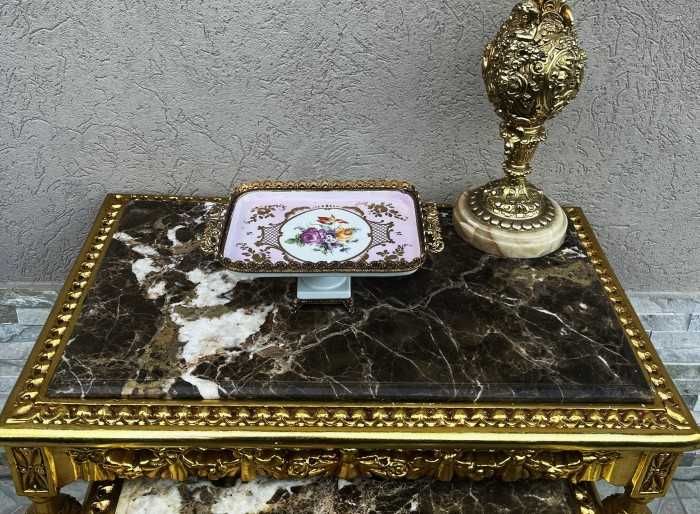 Superb centru de masa-Limoges-alama aurita-dublu marcaj-Franta