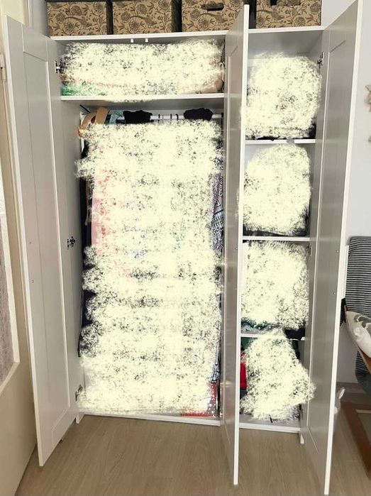 Dulap cu 3 uși alb, BRIMNES și biblioteca albă BILLY, Ikea