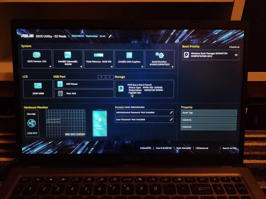 Лаптоп 15.6" ASUS X515KA, 8GB DDR4, 256 M.2 NVMe SSD, FullHD IPS Panel