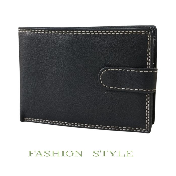 Мъжки портфейл от естествена кожа в черен и кафяв цвят