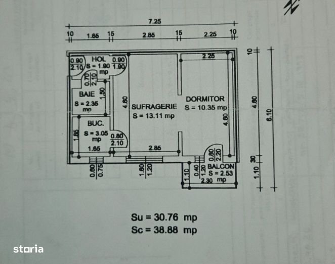 Apartament 2 camere, Ștefănești,poziție frumoasă!Mutare imediată!