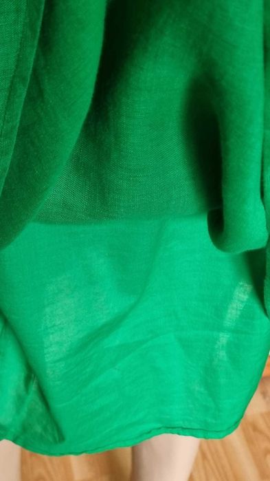 Fusta midi verde, J. Crew, in premium 100%, marimea 40, cu buzunare