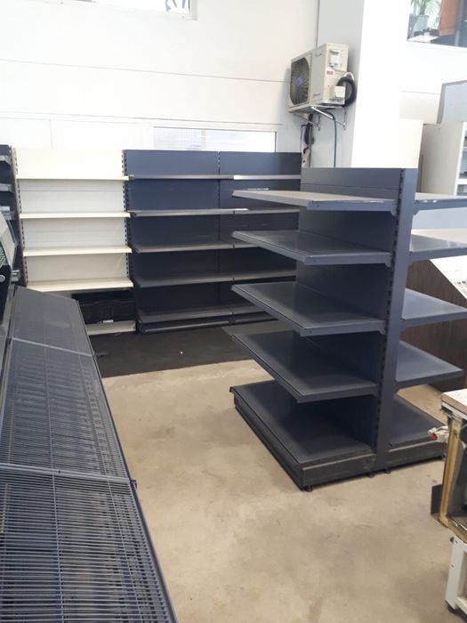 НОВИ Островни Стелажи,рафтове за магазин.Метални-RAL 7016