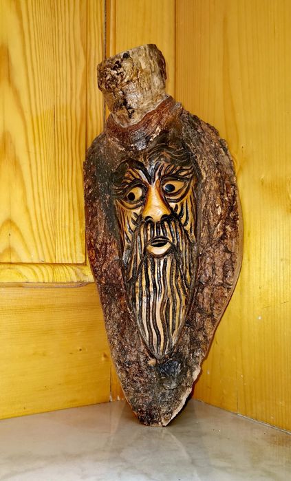 Картина златен Буда панел дървен масив дърворезба уникат голям 45х37х4