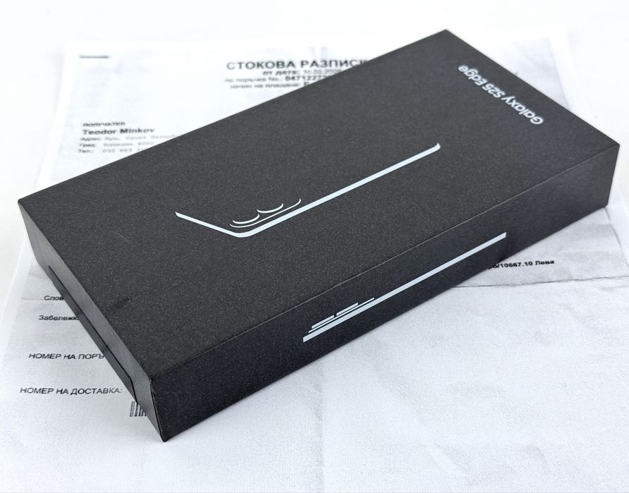 НОВ! Samsung Galaxy S25 Edge 5G 256GB 12RAM Black 2г. Гаранция!