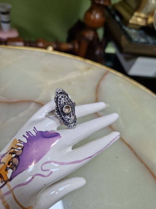 Красив антикварен сребърен пръстен проба 950