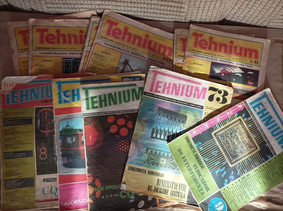 Carte și vedere Nadia Comăneci - Lot reviste Tehnium anii "73-"87 și