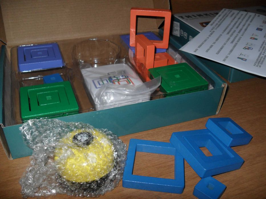 Намалена цена ! Дървена игра с дървени блокове и звънец Thinking Box