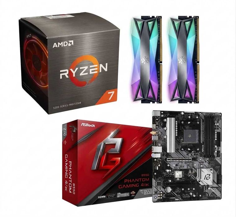 CPU+MB+RAM combo (Ryzen 5700x, 32GB DDR4 3600MHZ, AM4 b550) гр
