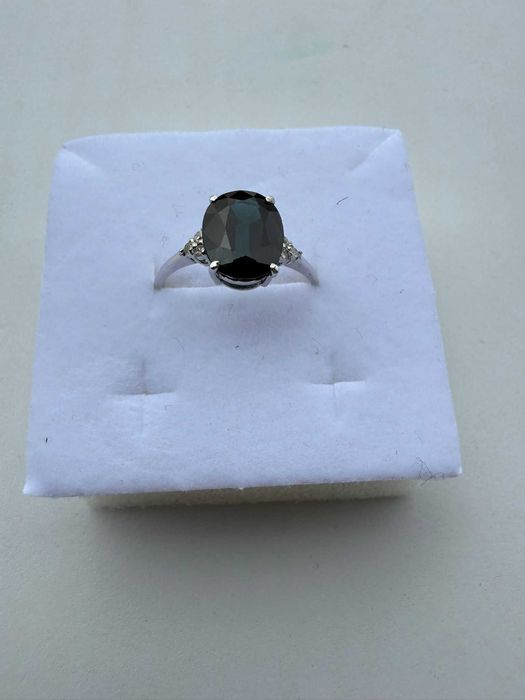 Inel aur alb 18k- Safir natural 2.00 ct si Diamante