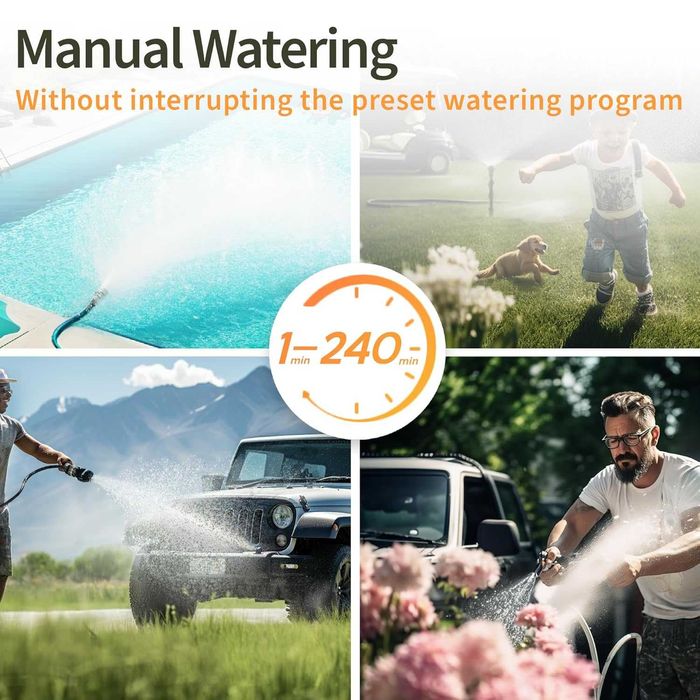 ЧИСТО НОВ Diivoo Таймер за напояване с 2 зони, таймер за поливане...