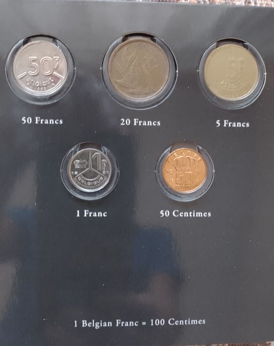 Белгия, албум с монети до и след еврото.