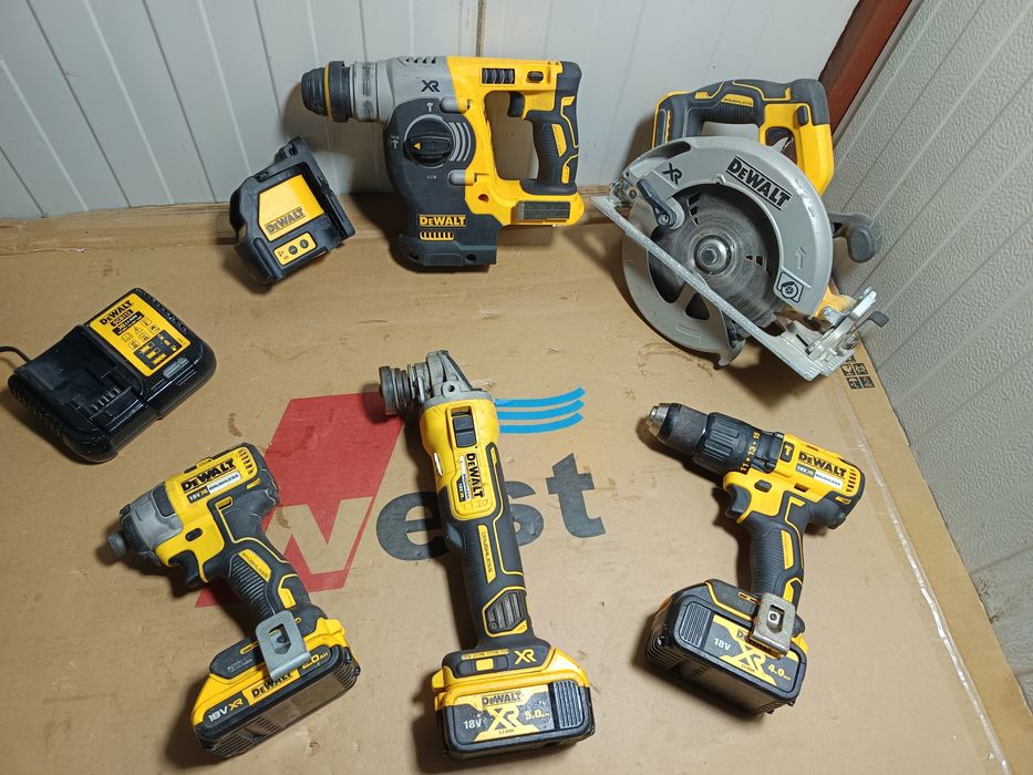 Set Makita Dewalt 18v rotopercutor flex fierăstrău circular impact multifuncțional radio pendular acumulatori Kit profesional scule  Milwauckee