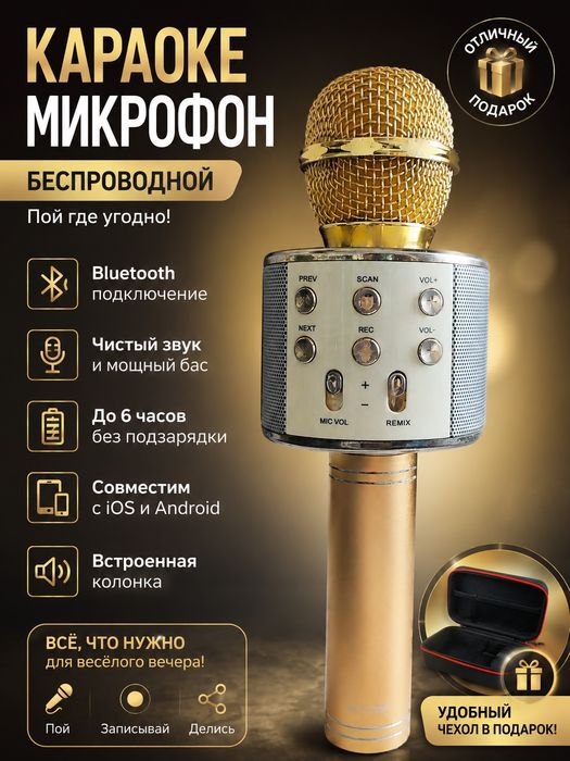 Караоке микрофон со встроенной колонкой