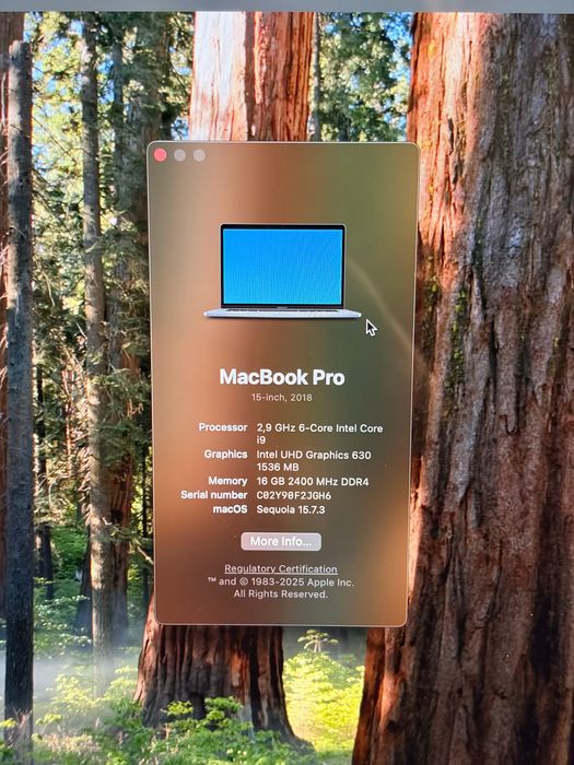 MacBook Pro 15 inch, Touch Bar, i9, 2.9 GHz, 16 GB, 512GB, Space Gray