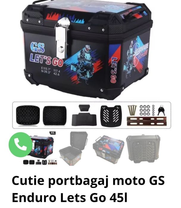 Cutie portbagaj moto GS Enduro Lets Go 45l