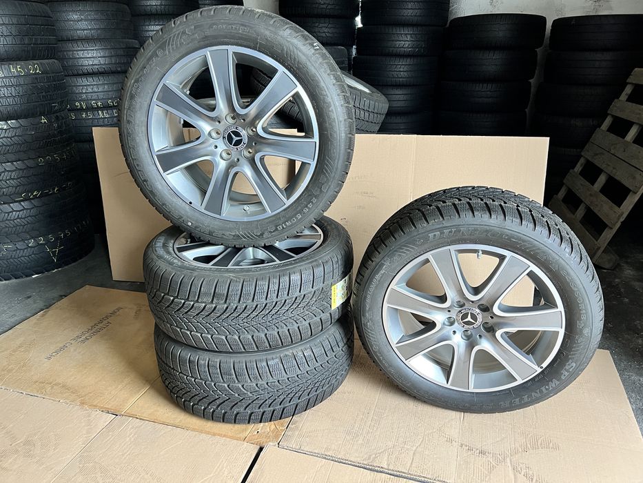 Jante NOI originale Mercedes S classe 18 inch’ + anvelope iarna nefolosite  245/50/18 , Dunlop , 8 mm !