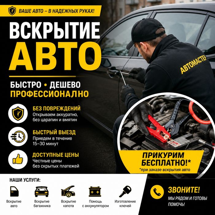 Вскрытие авто  восстановление ключей