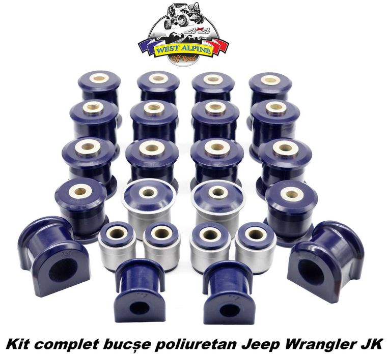 Kit COMPLET bucse poliuretan Jeep Wrangler JK (2009-2018)