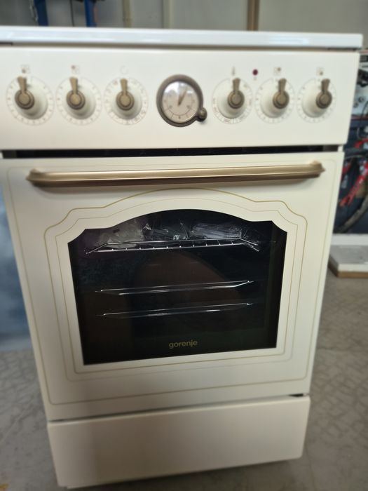 Aragaz GORENJE GECS5B70CLI, 4 arzatoare, Electric, L 50 cm, Grill, bej