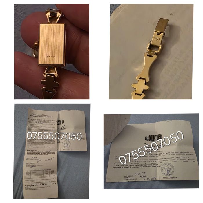 Ceas aur 14K  Geneve dama, functional, 16grame, factura + certificat