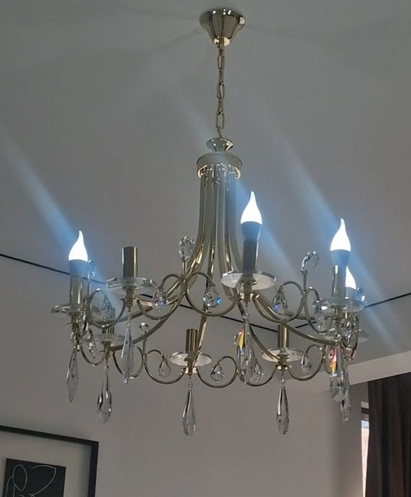 Люстры хрустальные в золоте