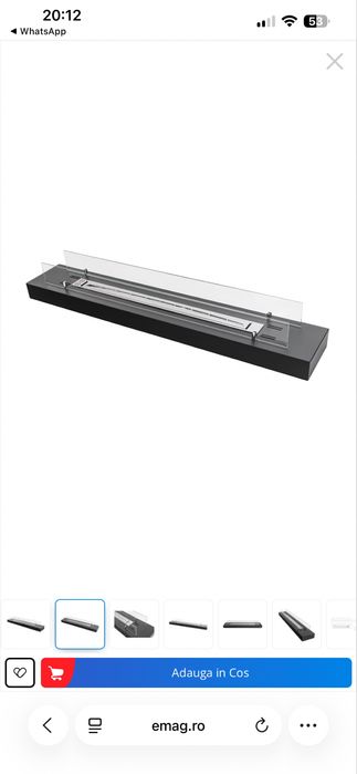 Șemineu Bioetanol cu sticla pentru masa, comoda, terasa sau gradina