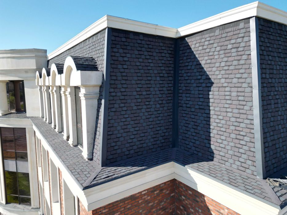 Гибкая черепица шинглас Континент. Металлочерепица, сайдинг, кирпич.