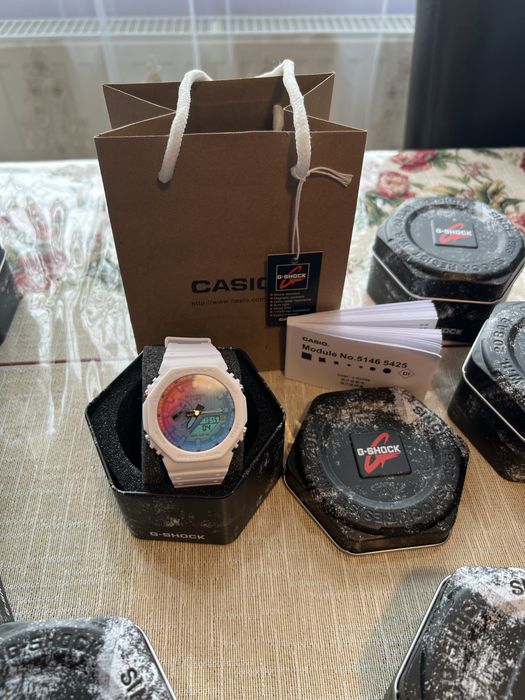 Ceas Casio G-Shock GA-2100P-8A alb rainbow