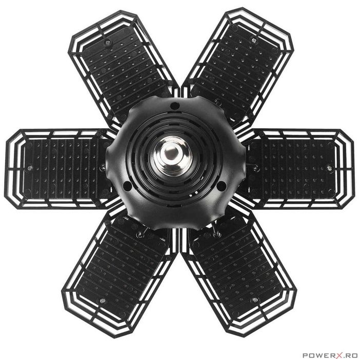 Lampa pentru atelier, 6 panouri LED pliabile, 180W, 18500 lm, Kraft