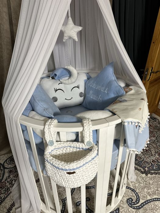 Detskiy krovat transformer ichidigilari bn matras parda yostiqlari