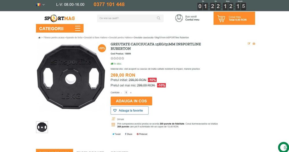 Greutati discuri si suport Insportline