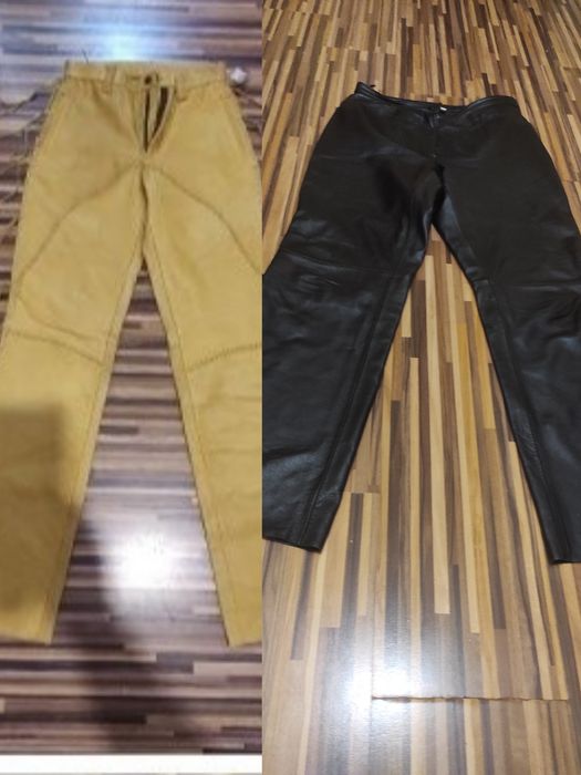 Pantaloni piele naturala (culoare galben)