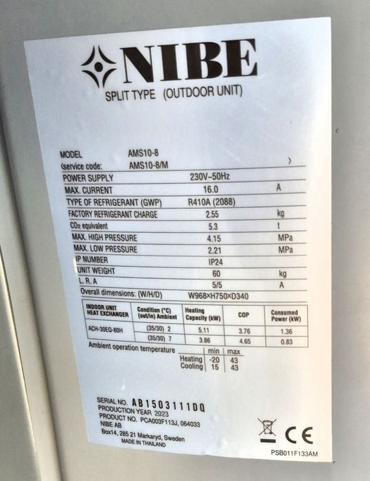 Pompa de căldură Nibe