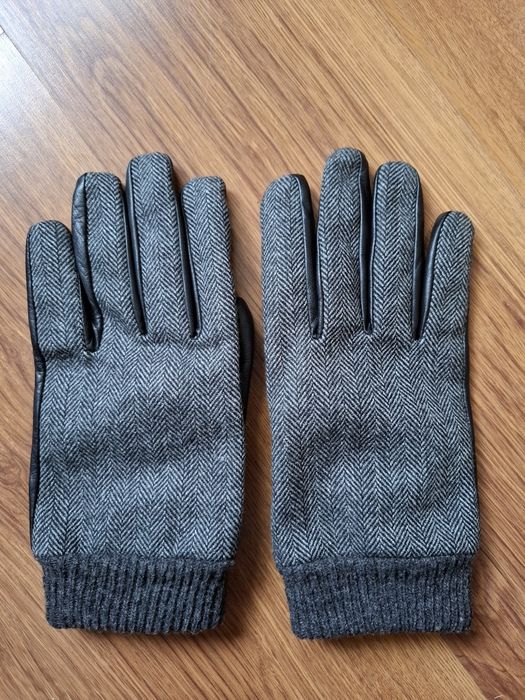 Mănuși bărbați din piele naturală, lână și cașmir L/XL(10)