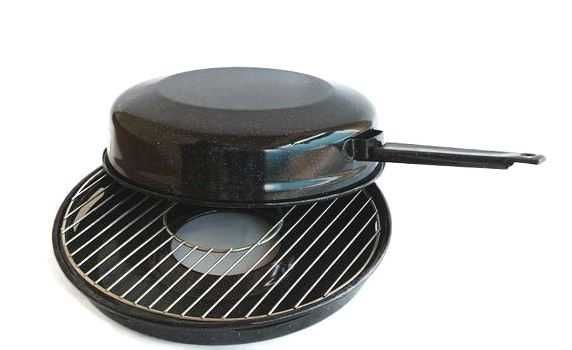 Oală grill cu capac pentru mici, carne, legume, etc. la aragaz